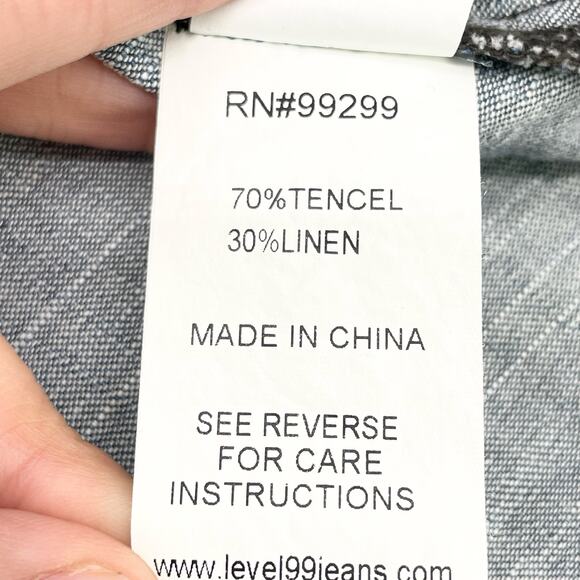 Level 99 Shirt Dress Womens Small Chambray Tencel Linen Pintuck Minimal Coastal - Picture 6 of 9